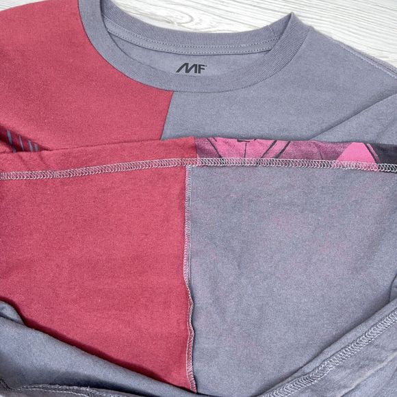 Deadpool T-Shirt by MF Two Tone Gray Red Spellout Sword Men's Medium Marvel Nice - Picture 5 of 8